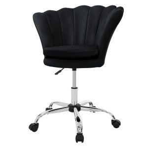 Silla de oficina asiento de terciopelo negro moderno