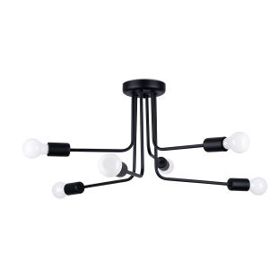 Candelabro norah 6 negro acero 68x33x68cm