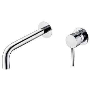 Valaz grifo lavabo empotrado redondo cromado con caño de 21cm fino y fijo