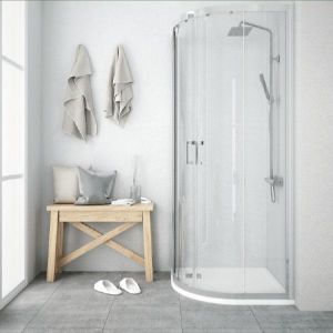 Mampara angular semicircular jordan transparente radio 50cm