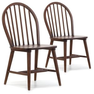 Pack 2 sillas clarck color nogal, madera maciza