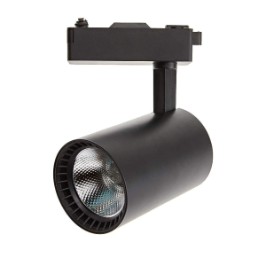 Foco LED carril negro 30w, blanco 6000k, 2200 lm, 220v monofásico