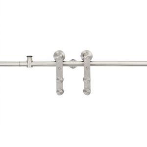 vidaXL kit de herrajes para puerta corredera 183 cm acero plateado