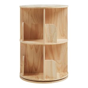 Estantería giratoria chasek 2 niveles pino 65x44 cm natural [en.casa]