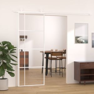 Puerta corredera esg vidrio y aluminio blanca 76x205 cm esxt5323
