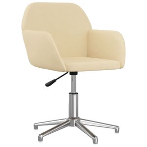 vidaXL silla de oficina giratoria tela color crema