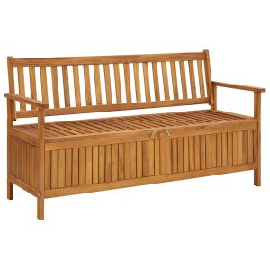 vidaXL banco de almacenaje de jardín madera de acacia maciza 148 cm
