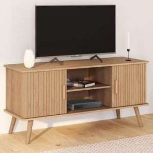 Mueble de tv efecto listones de roble juliette 110 cm