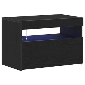 Casa lúmina - mesita de noche negro madeira  60 x 35 x 40 cm