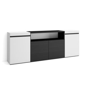 Aparador para salón, 200x75x35cm, blanco y negro  rf2296