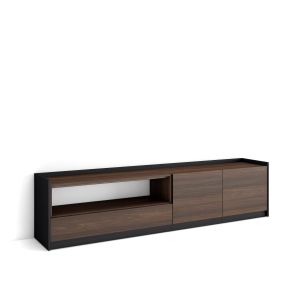 Mueble tv, 207x50x37cm, roble oscuro y negro rf4376