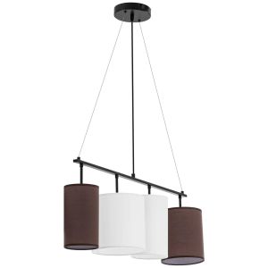 Lámpara de techo con 4 luces pantalla de tela