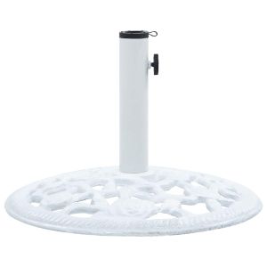 vidaXL base de sombrilla de hierro fundido blanco 12 kg 48 cm