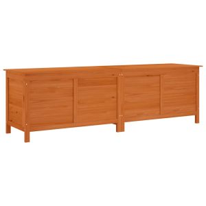 vidaXL arcón de jardín madera maciza abeto marrón 198,5x50x56,5 cm