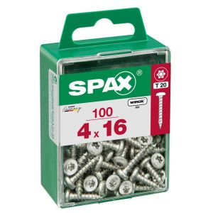 Caja 100 unid. Tornillo madera spax cab. Redonda wirox 4,0x16mm