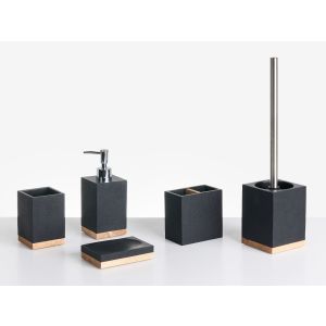 Conjunto de 5 accesorios de baño tapiche negro