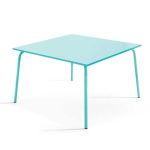 Oviala - mesa de comedor cuadrada de acero turquesa de 120 cm