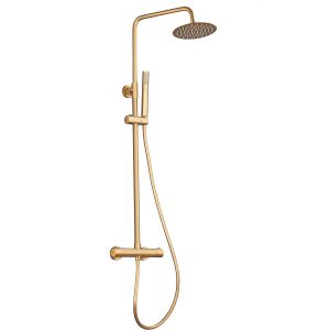 Valaz barra de ducha termostática redonda ajustable 120cm oro mate - 30cm