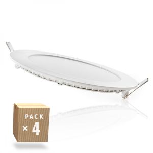 Pack 4 placas LED 12w 1200lm 4200ºk 40.000h  [gr-rdp09-12w-w-pk4-ap]