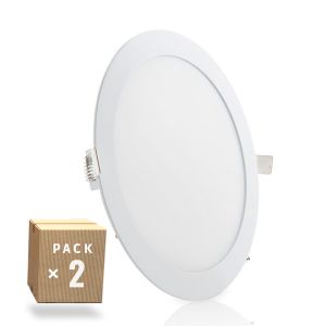 Pack 2 placas LED 20w 2000lm 2700ºk circular 40.000h  [gr-rdp15-20w-ww-pk2