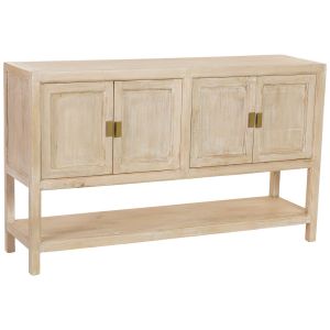 Aparador de madera beige 4 puertas 150x40x90h cm