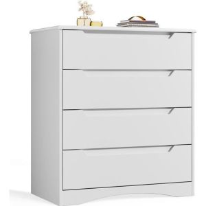 Cómoda de dormitorio de 4 cajones - blanco - 71 x 40 x 82 cm