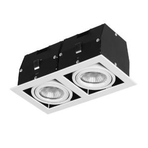 Forlight downlight ip23 cardan double gu10/g5,3 100w blanco