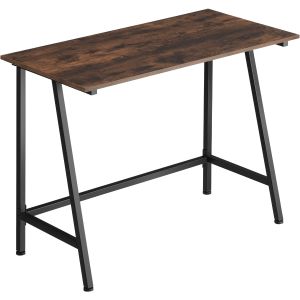 Escritorio estilo industrial marco de acero 100x50x77 cm madera oscura