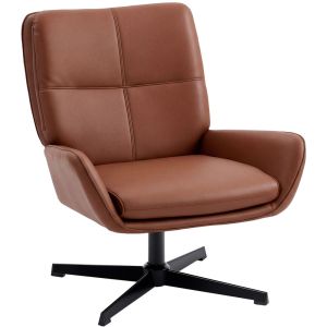 Sillón giratorio 70x80x82 cm pu color marrón Homcom