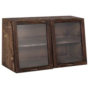 Vitrina de madera con 2 puertas de cristal y 1 balda 60x25x35h cm