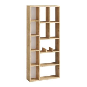 Biblioteca con 12 huecos efecto roble zafiro h170 cm - demios