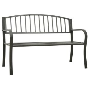 vidaXL banco de jardín acero gris 120 cm