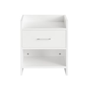 Sobuy mesita de noche con 1 cajón y 2 estantes blanco fbt66-w