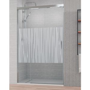 Mampara ducha frontal 3 cristales | cromo 105 cm (adaptable 100,1-105cm)