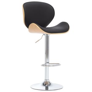 vidaXL taburete de cocina cuero sintético negro