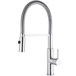 Valaz grifo cocina alto con caño flexible monomando cromado
