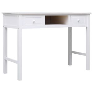 Escritorio de madera maciza de lownia blanco 108x45x76 cm