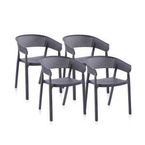 Pack 4 sillas de exterior 54x50,5 cm diza antracita