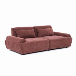 Oviala - sofá modular de 2 plazas con respaldo ajustable 218 cm color rojo