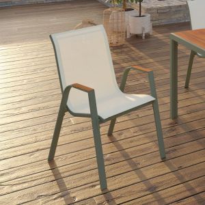 Sillas de jardín apilables - lote de 6 - verde madera