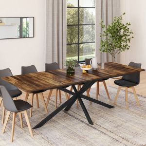 Mesa de comedor extensible - madera y metal - 200-240 cm