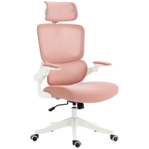 Silla de oficina 62x58x133 cm malla color rosa vinsetto