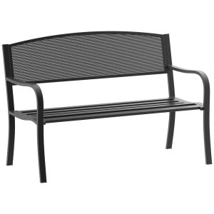 Banco de jardín 127x60x87 cm acero Outsunny