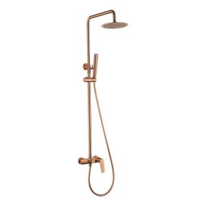Conjunto ducha monomando delos oro rosa cepillado-imex