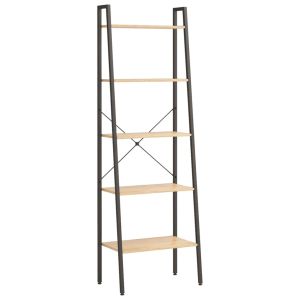 vidaXL estantería de pie 5 baldas marrón claro y negro 56x35x174 cm