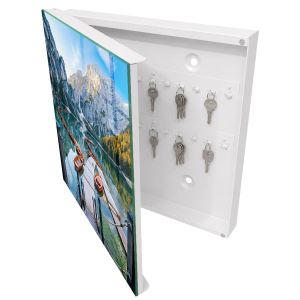 Armario para llaves decorativo 30x30x5, apertura izquierda blanca