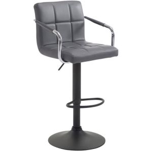 Taburete de bar moderno - polipiel gris - 1 ud.