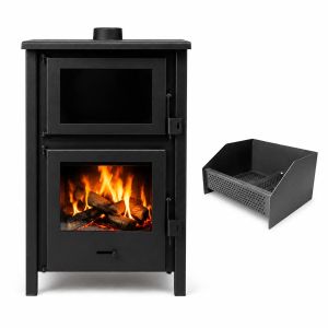 Estufa de leña 9kw  +  gratis convertidor de pellet hasta 210m3