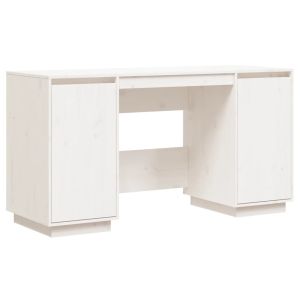 vidaXL escritorio madera maciza de pino blanco 140x50x75 cm