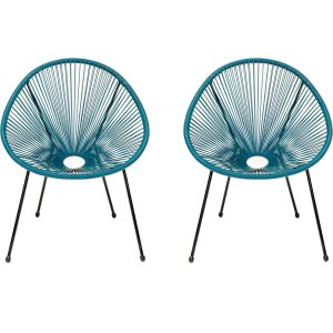Conjunto de 2 sillones de jardín "ania" - azul claro